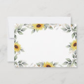 Sonnenblume Elegante Rustic Geometric Gold Hochzei RSVP Karte (Rückseite)