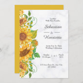 Sonnenblume Elegante Rustikale Hochzeit Einladung (Vorne/Hinten)