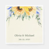 Sonnenblume Elegante Wasserfarbe Hochzeitliche Hoc Serviette (Vorderseite)