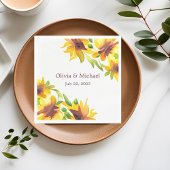 Sonnenblume Elegante Wasserfarbe Hochzeitliche Hoc Serviette
