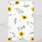 Sonnenblume Elephant Baby Dusche Bingo Spiel (Rückseite)