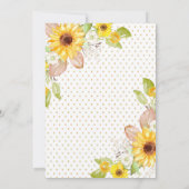 Sonnenblume Elephant Baby Dusche Einladung (Rückseite)