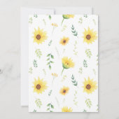 Sonnenblume Elephant Baby Dusche Einladung (Rückseite)