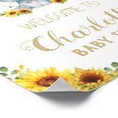 Sonnenblume Elephant Baby Dusche Geburtstag Begrüß Poster (Ecke)