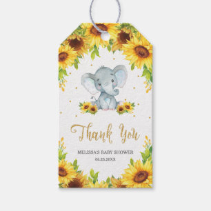 Sonnenblume Elephant Babydusche Vielen Dank Gif Geschenkanhänger