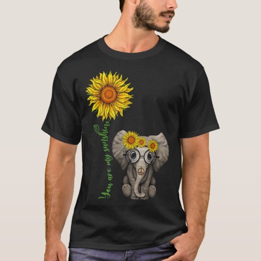 Sonnenblume Elephant Geschenk TShirt (Vorderseite)