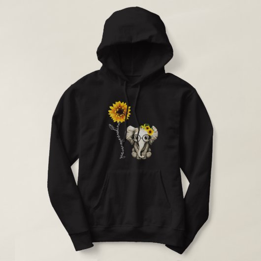 Sonnenblume Elephant Gift Friend Niedlich Elephant Hoodie (Design vorne)