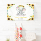 Sonnenblume Elephant Girl Banner für Babydusche (Insitu)