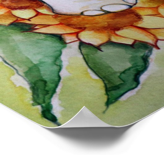 Sonnenblume Elephant Poster (Ecke)