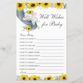 Sonnenblume Elephant Well wünscht eine Babybotscha