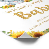 Sonnenblume Elephant wünscht sich Baby-Signage-Akt Poster (Ecke)