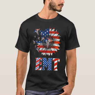 Sonnenblume Emt Krankenschwester Stethoskop Amerik T-Shirt