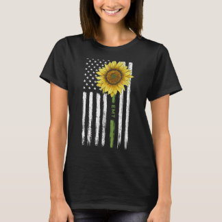 Sonnenblume Emt Usa Flag Patriotic Ems Emergency M T-Shirt