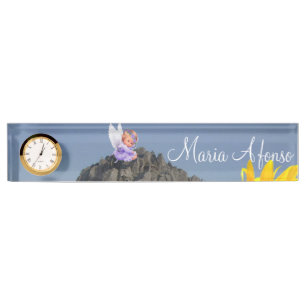 Sonnenblume Engel Desk Namplate Namensplakette