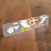 Sonnenblume Engel Desk Namplate Namensplakette (Seite)