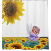 Sonnenblume Engel Duschvorhang (Vorderseite)