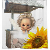 Sonnenblume Engel Duschvorhang (Vorderseite)