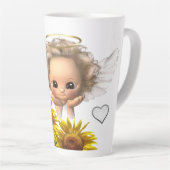 Sonnenblume Engel Latte Tasse (Rechte Ecke)