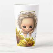 Sonnenblume Engel Latte Tasse (Vorderseite)