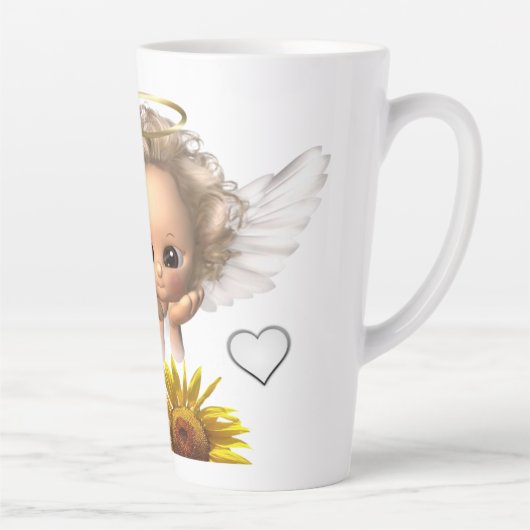 Sonnenblume Engel Latte Tasse (Rechts)