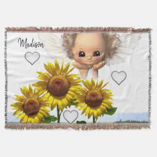 Sonnenblume Engel Throw Blanket Decke