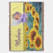 Sonnenblume Engel Throw Blanket Decke (Vorderseite Vertikal)