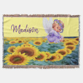Sonnenblume Engel Throw Blanket Decke (Vorderseite)