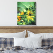 Sonnenblume entfaltet sich blumengeschmückt leinwanddruck (Insitu (Schlafzimmer))