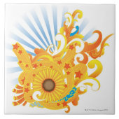 Sonnenblume-Entwurf Fliese (Vorderseite)