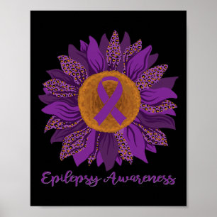 Sonnenblume Epilepsie-Bewusstsein - Lila Band Poster