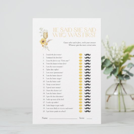 Sonnenblume Er sagte, sie sagte Boho Brautparty Ga (Stehend Vorderseite)