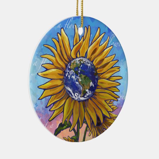 Sonnenblume-Erdkunst Keramik Ornament (Rechts)