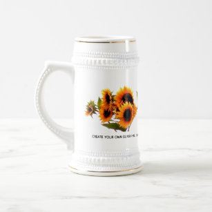 Sonnenblume   Erstellen Sie Ihren eigenen Sonnensc Bierglas