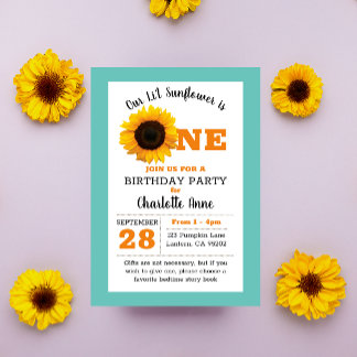 Sonnenblume Erster Geburtstag Einladung