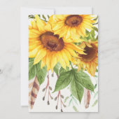 Sonnenblume-erster Geburtstag laden Boho Einladung (Rückseite)