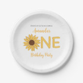 Sonnenblume Erster Geburtstag Pappteller (Vorderseite)