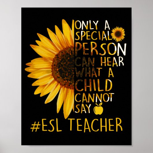 Sonnenblume ESL Lehrer Sonderperson kann hören Poster (Vorne)