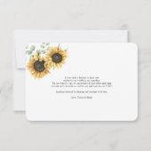 Sonnenblume Eukalyptpus Grüne Hochzeit Dankeskarte (Rückseite)