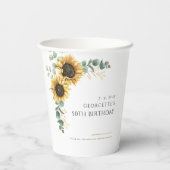 Sonnenblume Eukalyptus 50. Geburtstagsparty Pappbecher (Rückseite)