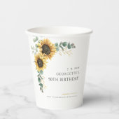 Sonnenblume Eukalyptus 50. Geburtstagsparty Pappbecher (Vorderseite)