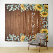 Sonnenblume Eukalyptus Brautparty Foto Hintergrund Wandteppich (Beispiel (Horizontal))