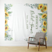 Sonnenblume Eukalyptus Brautparty Foto Hintergrund Wandteppich (Beispiel (Horizontal))