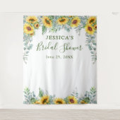 Sonnenblume Eukalyptus Brautparty Foto Hintergrund Wandteppich (Vorderseite)