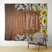 Sonnenblume Eukalyptus Brautparty Foto Hintergrund Wandteppich (Beispiel (Horizontal))