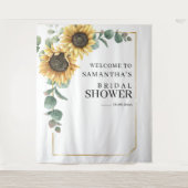 Sonnenblume Eukalyptus Brautparty Hintergrund Wandteppich (Vorderseite)