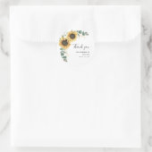 Sonnenblume Eukalyptus Floral Baby Dusche Danke Runder Aufkleber (Tasche)