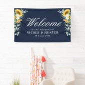 Sonnenblume Eukalyptus florale Begrüßung Hochzeit Banner (Insitu)