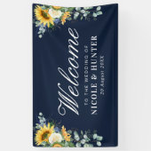Sonnenblume Eukalyptus florale Begrüßung Hochzeit Banner (Vertikal)