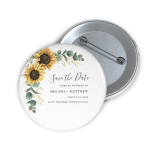 Sonnenblume Eukalyptus Gelb Floral Save The Date Magnet