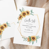 Sonnenblume Eukalyptus Geometric Save The Date